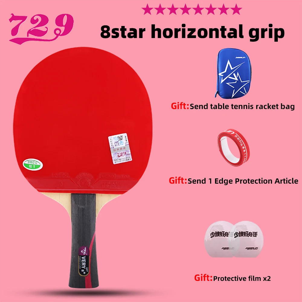 RITC Friendship VERY 6 7 8 Stars Professional Ping Pong Racket Table Tennis with Inverted Rubber for Increased Ball Control