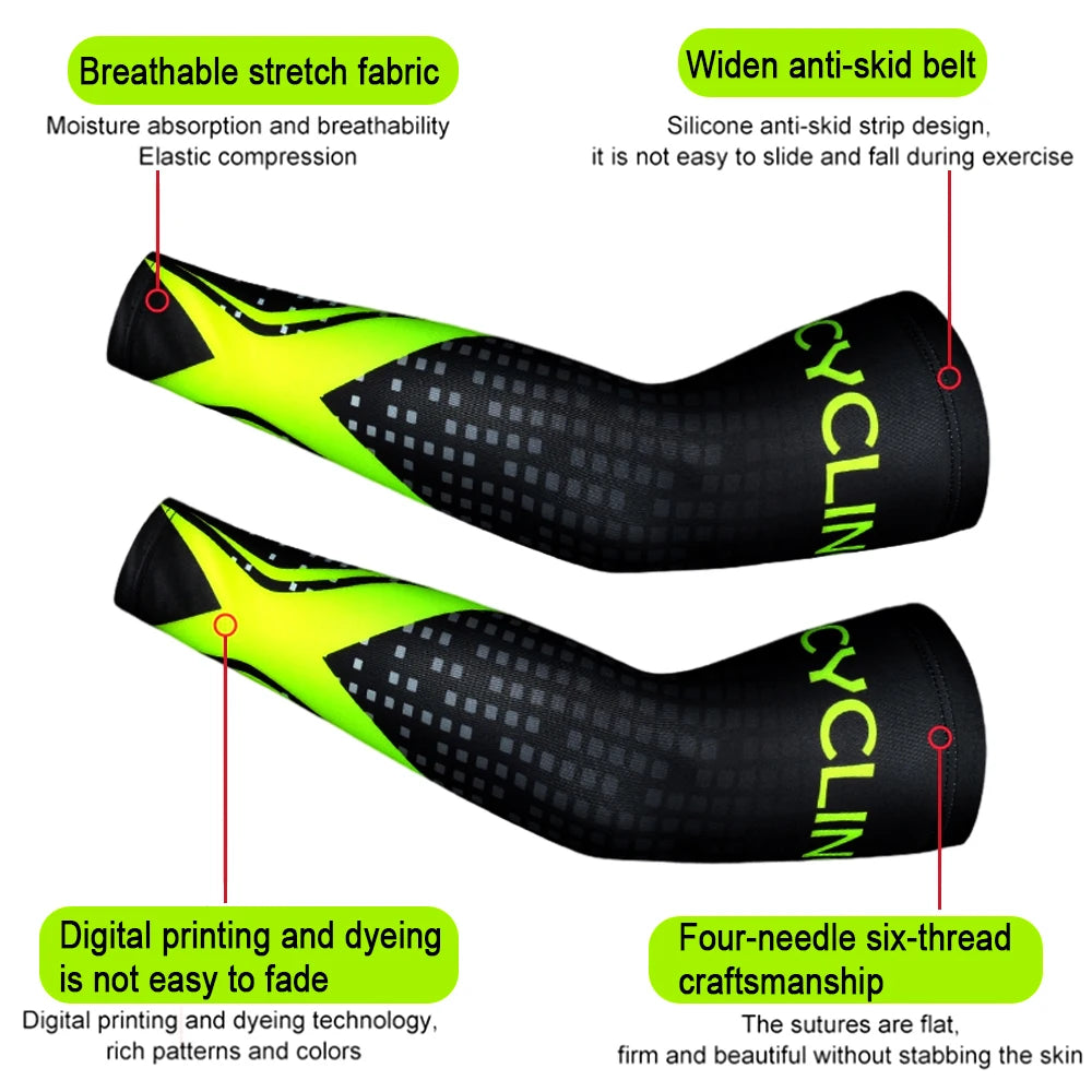 1Pair Sports Cycling Arm Sleeves Anti-Uv Sun Protection Upfarm Compression Cover for Running Basketball Football Fishing