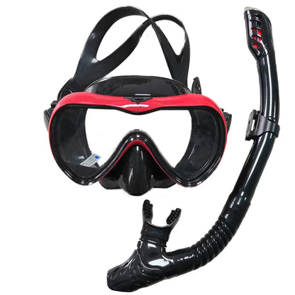 Dry Snorkel Set Diving Mask Anti-Leak Anti-Fog Tempered Glass Lens Adjustable Snorkeling Set Scuba Diving Swimming Snorkel Kit