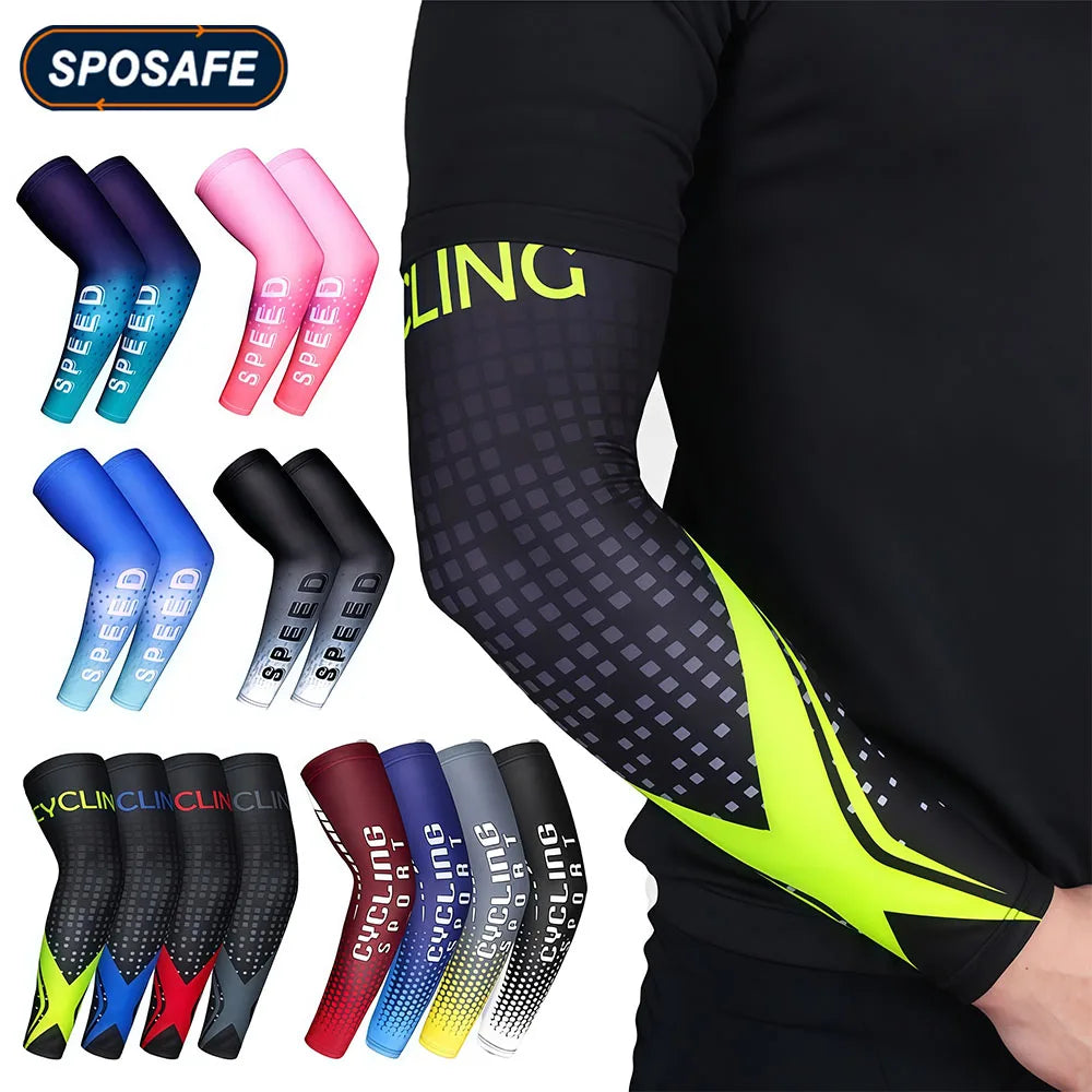 1Pair Sports Cycling Arm Sleeves Anti-Uv Sun Protection Upfarm Compression Cover for Running Basketball Football Fishing