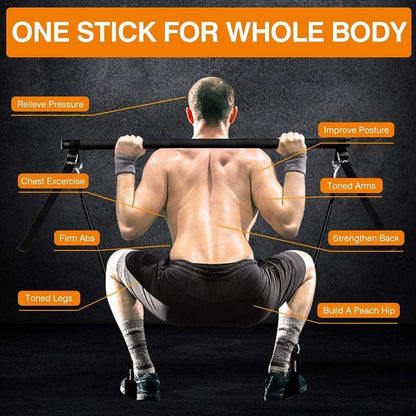 Adjustable Pilates Bar Kit with Resistance Bands,Portable Yoga Exercise Sticks&2 Sets Stackable Resistance Bands for Toning Muscle,Legs,Butt.Stretched Fusion Pilates Home Gym,Full Body Workout